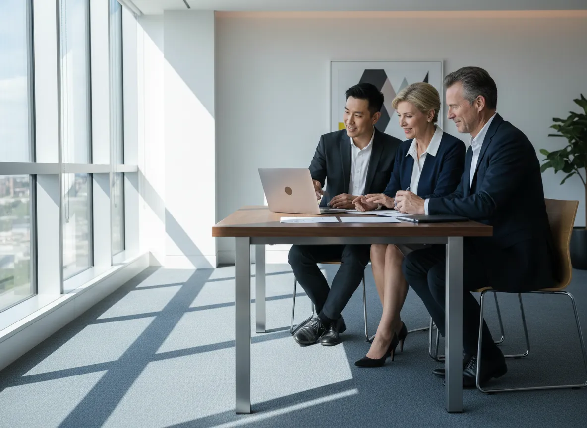 Advisor reviewing retirement plan with a couple